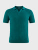 Men's Teal Slim Fit Solid Casual Flat Knit Polo T-Shirt