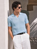 Men's Blue Slim Fit Solid Casual T-Shirt