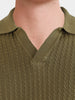 Men's Green Slim Fit Solid Casual Polo T-Shirts