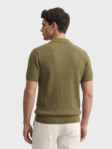 Men's Green Slim Fit Solid Casual Polo T-Shirts