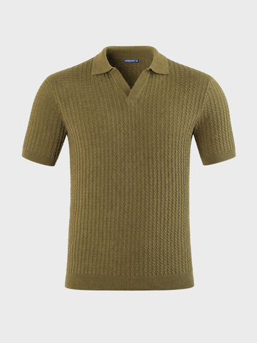 Men's Green Slim Fit Solid Casual Polo T-Shirts