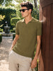 Men's Green Slim Fit Solid Casual Polo T-Shirts