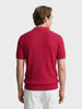 Men's Red Slim Fit Textured Casual Polo T-Shirt