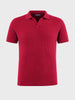 Men's Red Slim Fit Textured Casual Polo T-Shirt