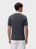 Men's Grey Slim Fit Solid Flat Knit Polos T-Shirt