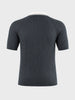 Men's Grey Slim Fit Solid Flat Knit Polos T-Shirt