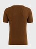 Men's Brown Slim Fit Solid Textured Flat Knit Polos T-Shirt