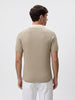 Men's Beige Slim Fit Solid Flat Knit Polos T-Shirt