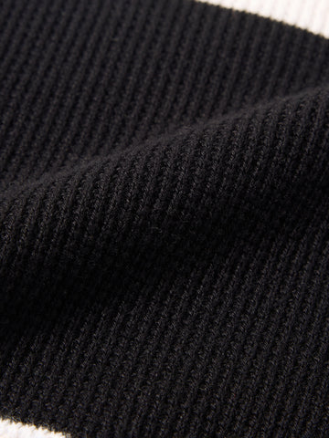 Men's White Slim Fit Striped Flat Knit Polo Collar T-Shirt