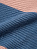 Men's Blue Slim Fit Striped Flat Knit Polo Collar T-Shirt