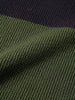 Men's Green Slim Fit Striped Flat Knit Polo Collar T-Shirt
