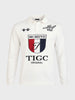 Men's White Slim Fit Graphic Printed Casual Polo T-Shirt