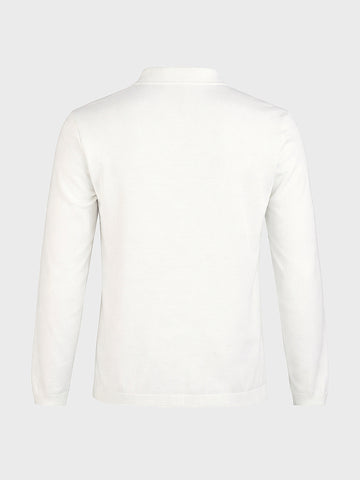 Men's White Slim Fit Graphic Printed Casual Polo T-Shirt