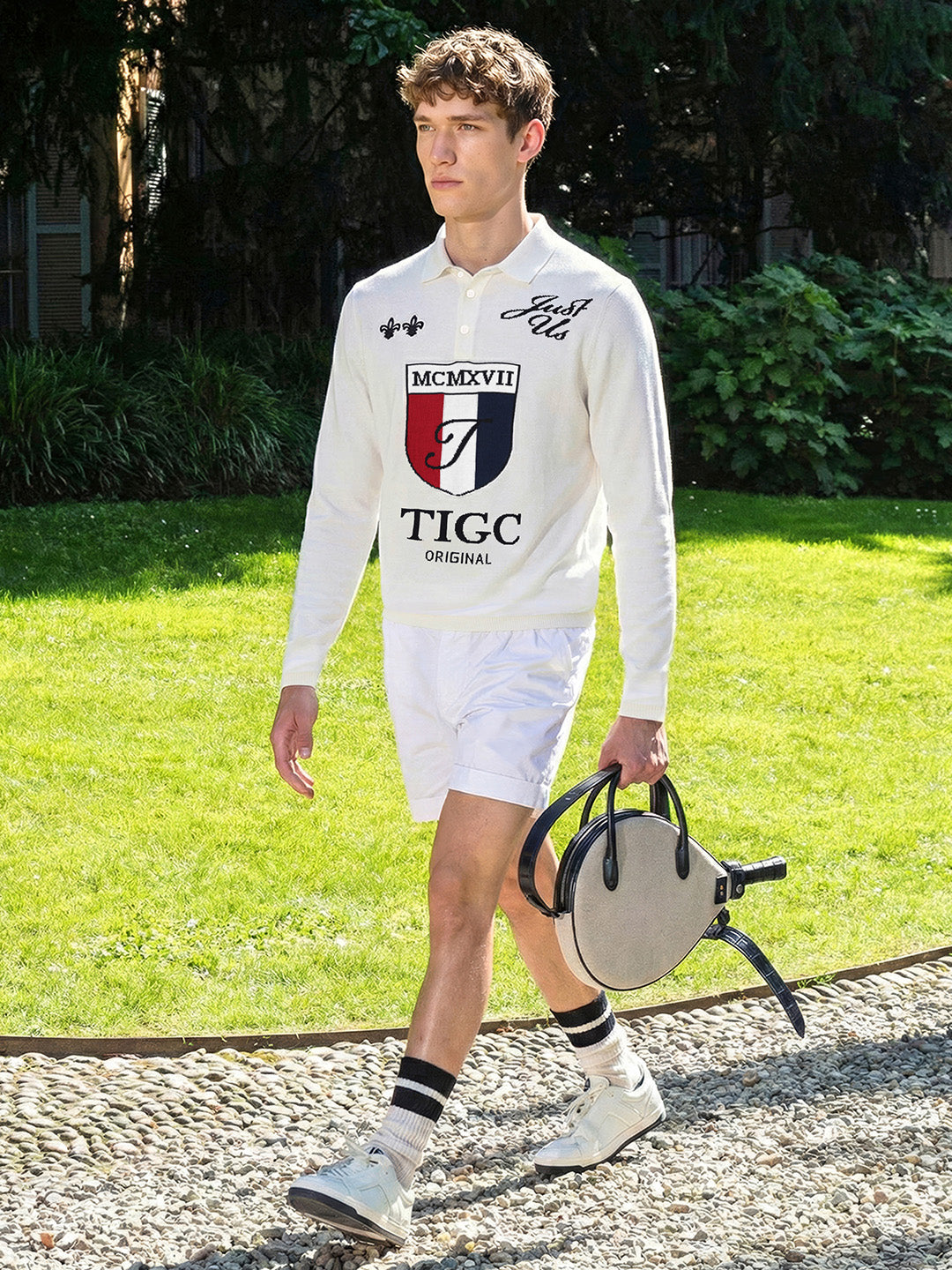 Men's White Slim Fit Graphic Printed Casual T-Shirt