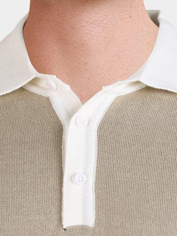 Men's Beige Slim Fit Solid Casual Polo T-Shirt