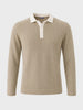 Men's Beige Slim Fit Solid Casual Polo T-Shirt