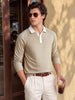 Men's Beige Slim Fit Solid Casual Polo T-Shirt
