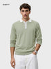 Men's Green Slim Fit Solid Casual Polos T-Shirt