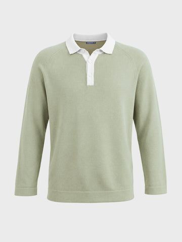 Men's Green Slim Fit Solid Casual Polos T-Shirt