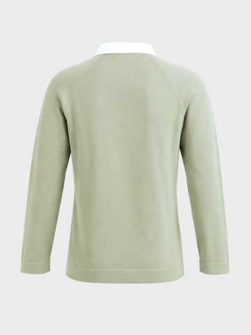 Men's Green Slim Fit Solid Casual Polos T-Shirt