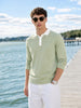Men's Green Slim Fit Solid Casual Polos T-Shirt