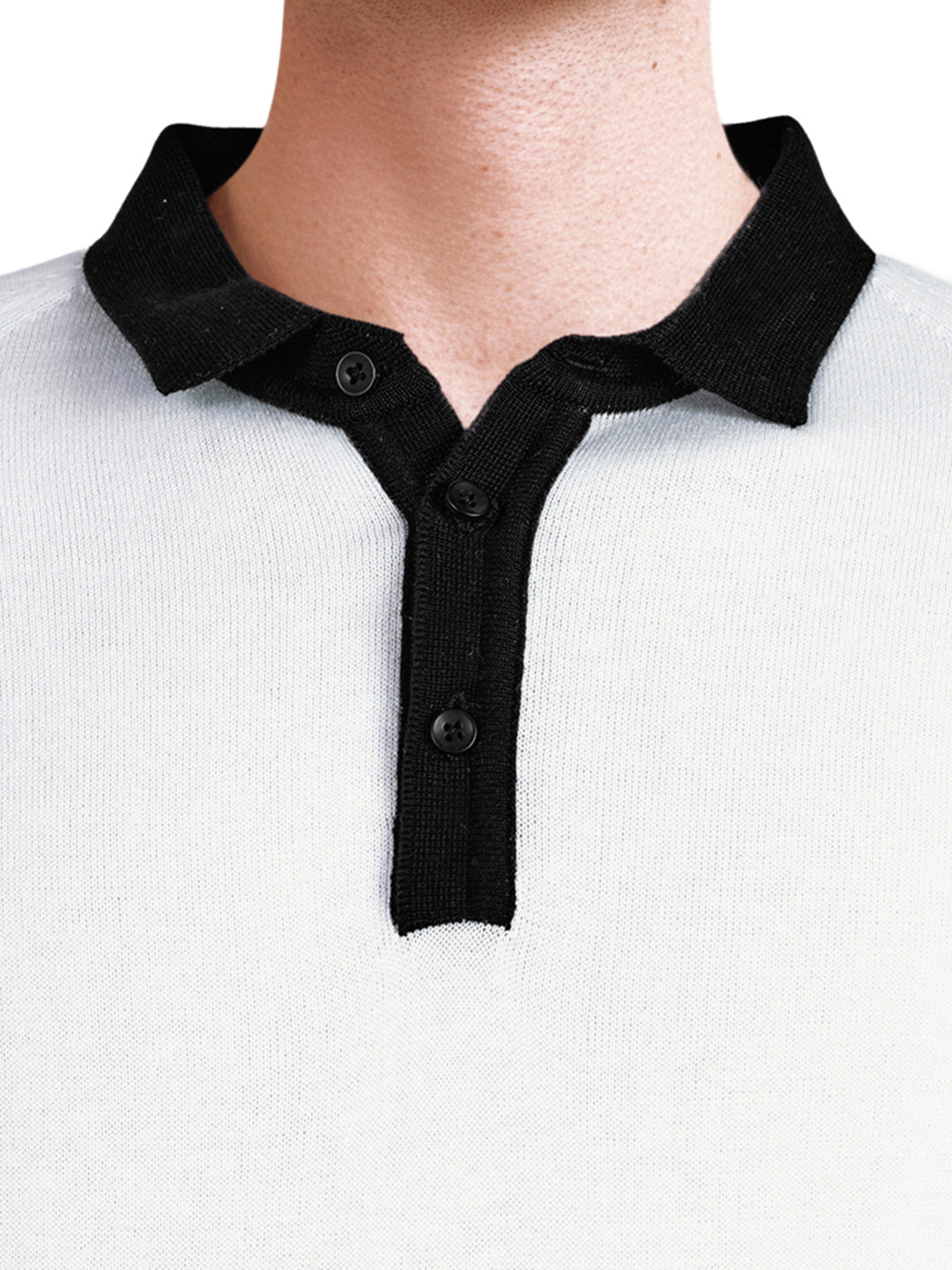 Men's White Slim Fit Solid Casual Polos T-Shirt