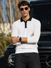 Men's White Slim Fit Solid Casual Polos T-Shirt