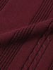 Men's Maroon Slim Fit Textured Flat Knit Polo Collar T-Shirt