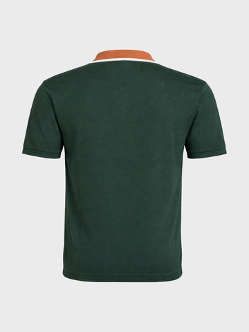 Men's Green Slim Fit Textured Flat Knit T-Shirt