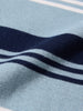 Men's Navy Blue Slim Fit Striped Flat Knit Polo T-Shirt