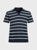 Men's Blue Slim Fit Striped Flat Knit T-Shirt
