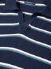 Men's Blue Slim Fit Striped Flat Knit T-Shirt