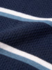 Men's Blue Slim Fit Striped Flat Knit T-Shirt