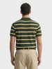 Men's Green Slim Fit Striped Flat Knit T-Shirt