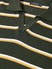 Men's Green Slim Fit Striped Flat Knit T-Shirt