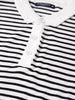 Men's White Oversized Fit Striped Flat Knit Polo T-Shirt