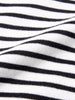 Men's White Oversized Fit Striped Flat Knit Polo T-Shirt
