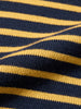 Men's Blue Oversized Fit Striped Flat Knit T-Shirt