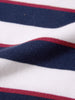 Men's White Slim Fit Striped Flat Knit Polo T-Shirt