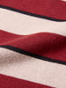 Men's Rust Slim Fit Striped Flat Knit Polo T-Shirt