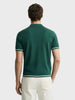 Men's Teal Slim Fit Solid Flat Knit Polo T-Shirt