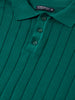 Men's Teal Slim Fit Solid Flat Knit Polo T-Shirt