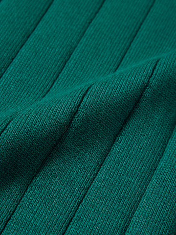 Men's Teal Slim Fit Solid Flat Knit Polo T-Shirt