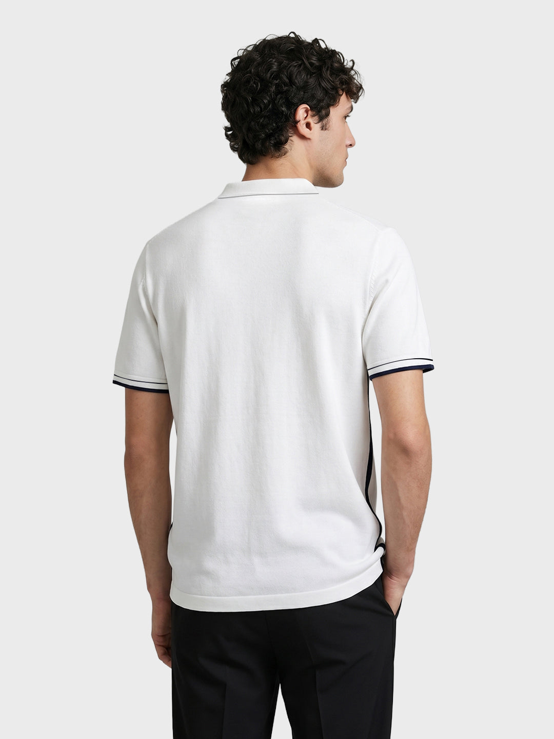 Men's Cream Slim Fit Striped Casual T-Shirt
