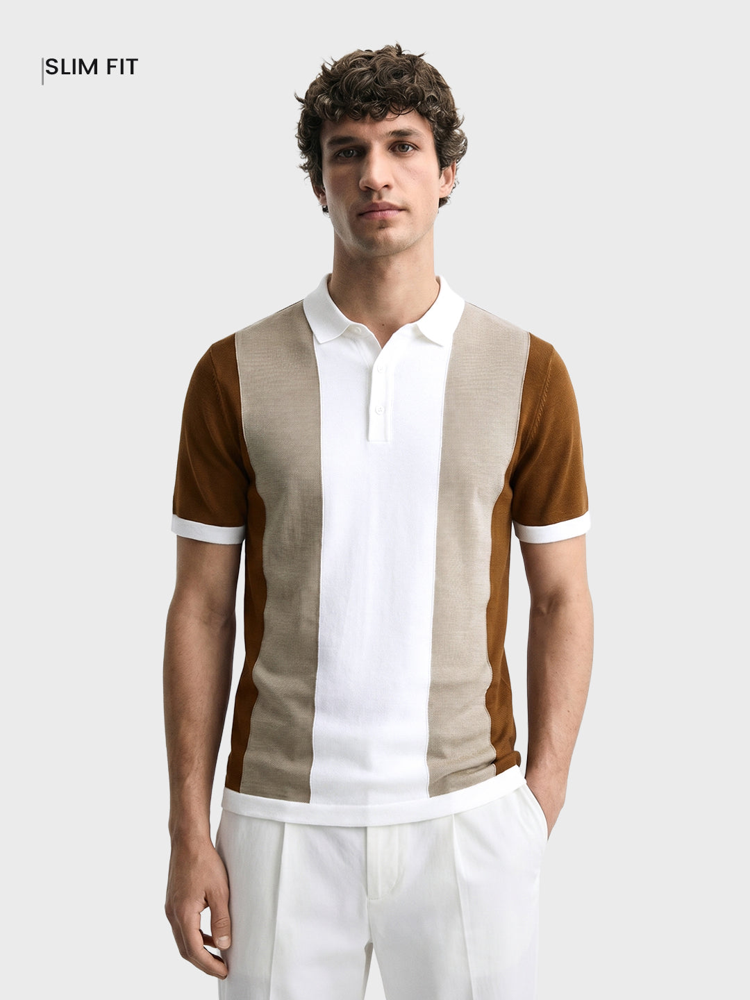 Men's Brown Slim Fit Solid Casual T-Shirt