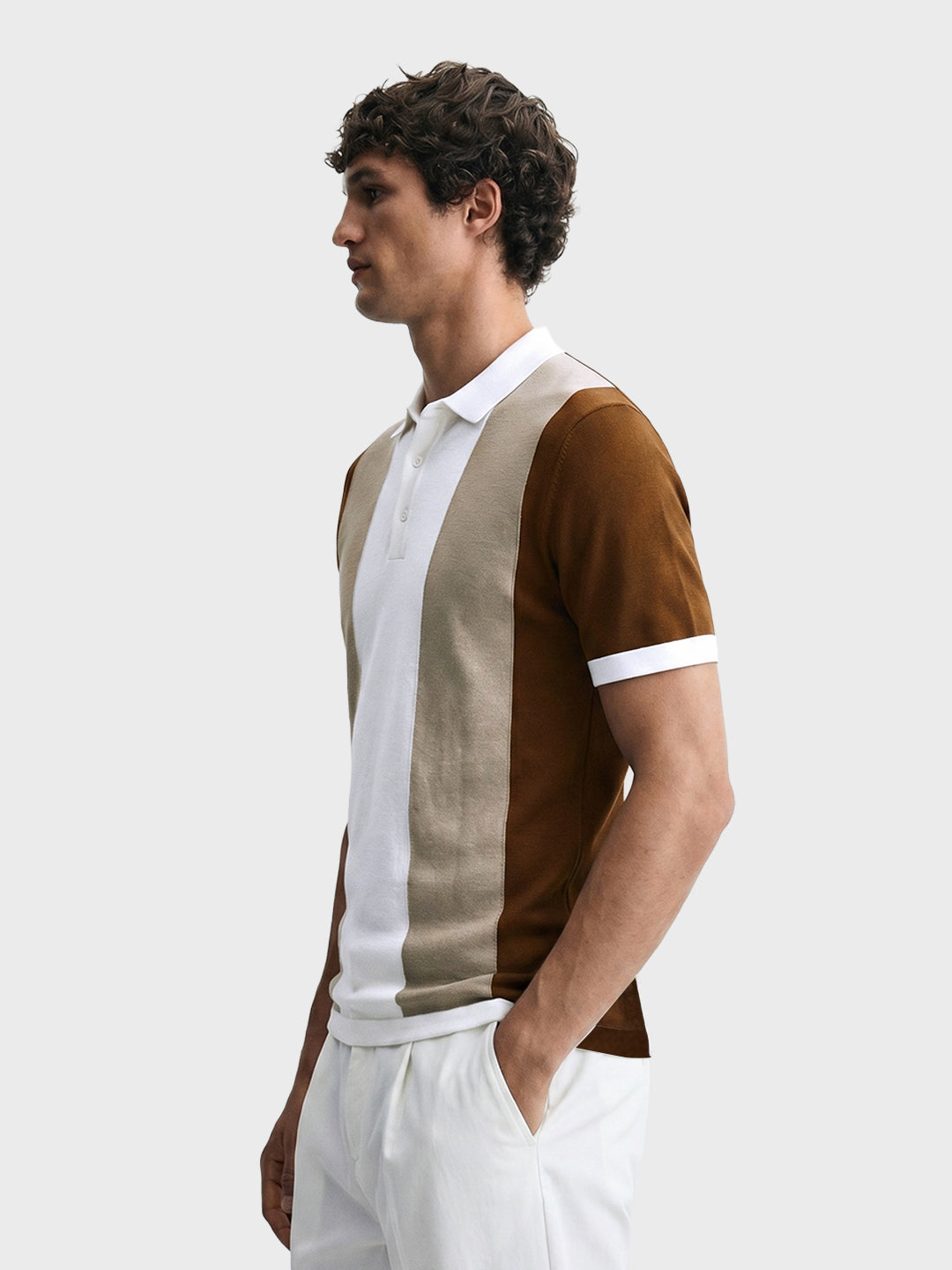 Men's Brown Slim Fit Solid Casual T-Shirt