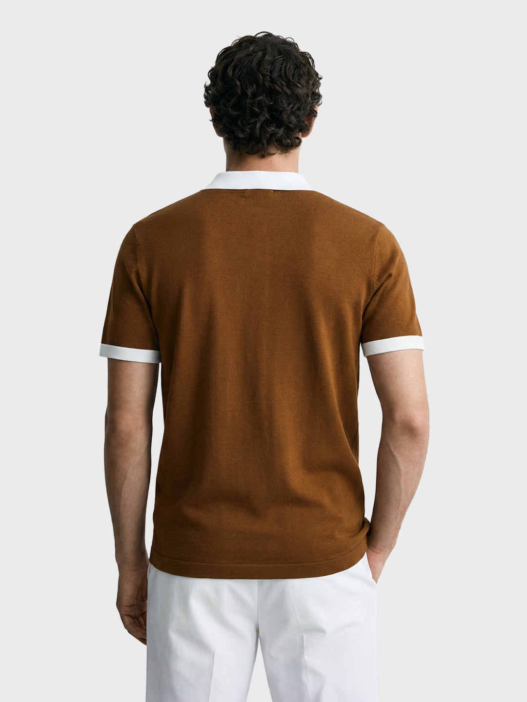 Men's Brown Slim Fit Solid Casual T-Shirt