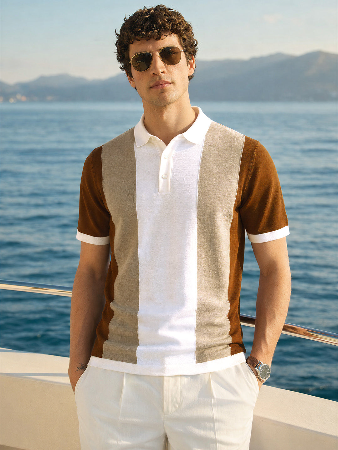 Men's Brown Slim Fit Solid Casual T-Shirt