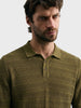 Men's Green Slim Fit Solid Flat Knit Polo T-Shirt