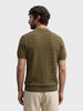 Men's Green Slim Fit Solid Flat Knit Polo T-Shirt